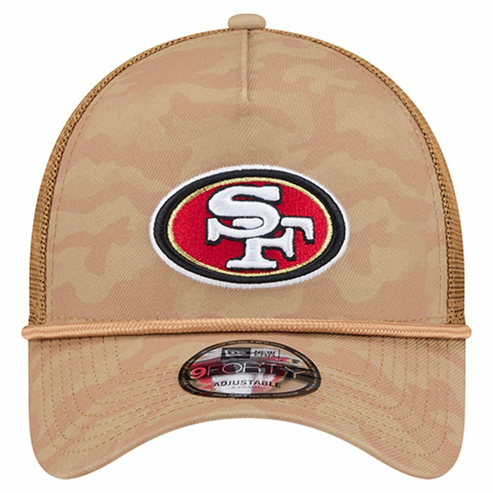 San Francisco 49ers New Era Wheat Camo 9FORTY Adjustable Hat - Tan Hats