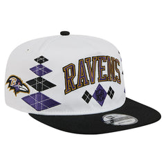 Baltimore Ravens New Era Argyle 19TWENTY Adjustable Hat - White Hats
