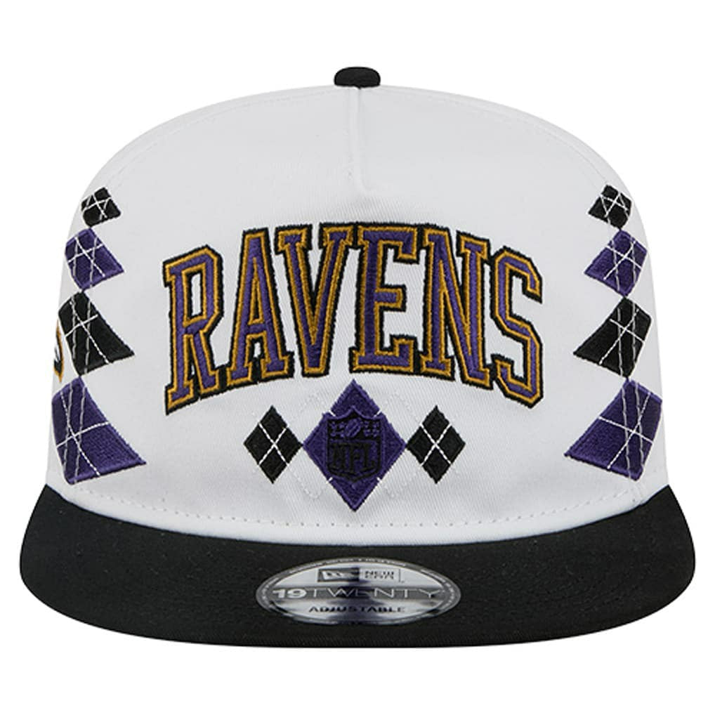 Baltimore Ravens New Era Argyle 19TWENTY Adjustable Hat - White Hats