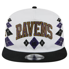 Baltimore Ravens New Era Argyle 19TWENTY Adjustable Hat - White Hats