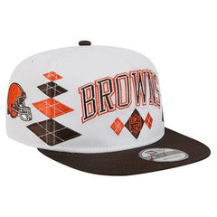 Cleveland Browns New Era Argyle 19TWENTY Adjustable Hat - White Hats