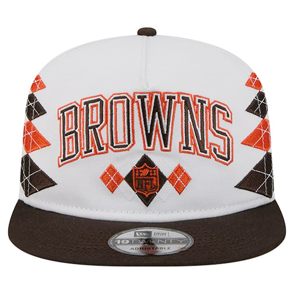 Cleveland Browns New Era Argyle 19TWENTY Adjustable Hat - White Hats