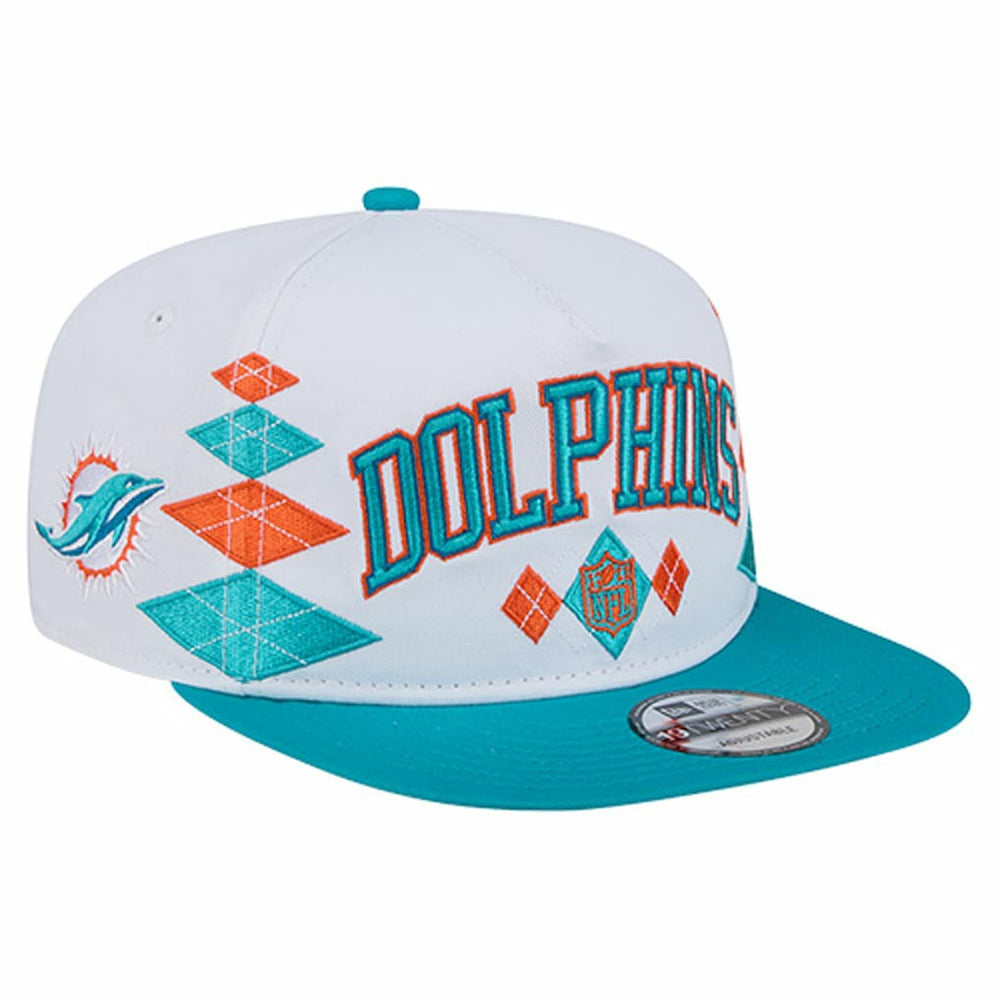 Miami Dolphins New Era Argyle 19TWENTY Adjustable Hat - White Hats
