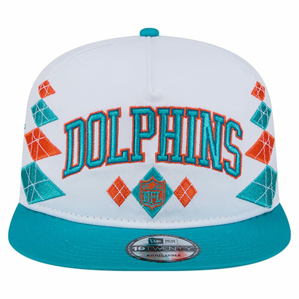 Miami Dolphins New Era Argyle 19TWENTY Adjustable Hat - White Hats