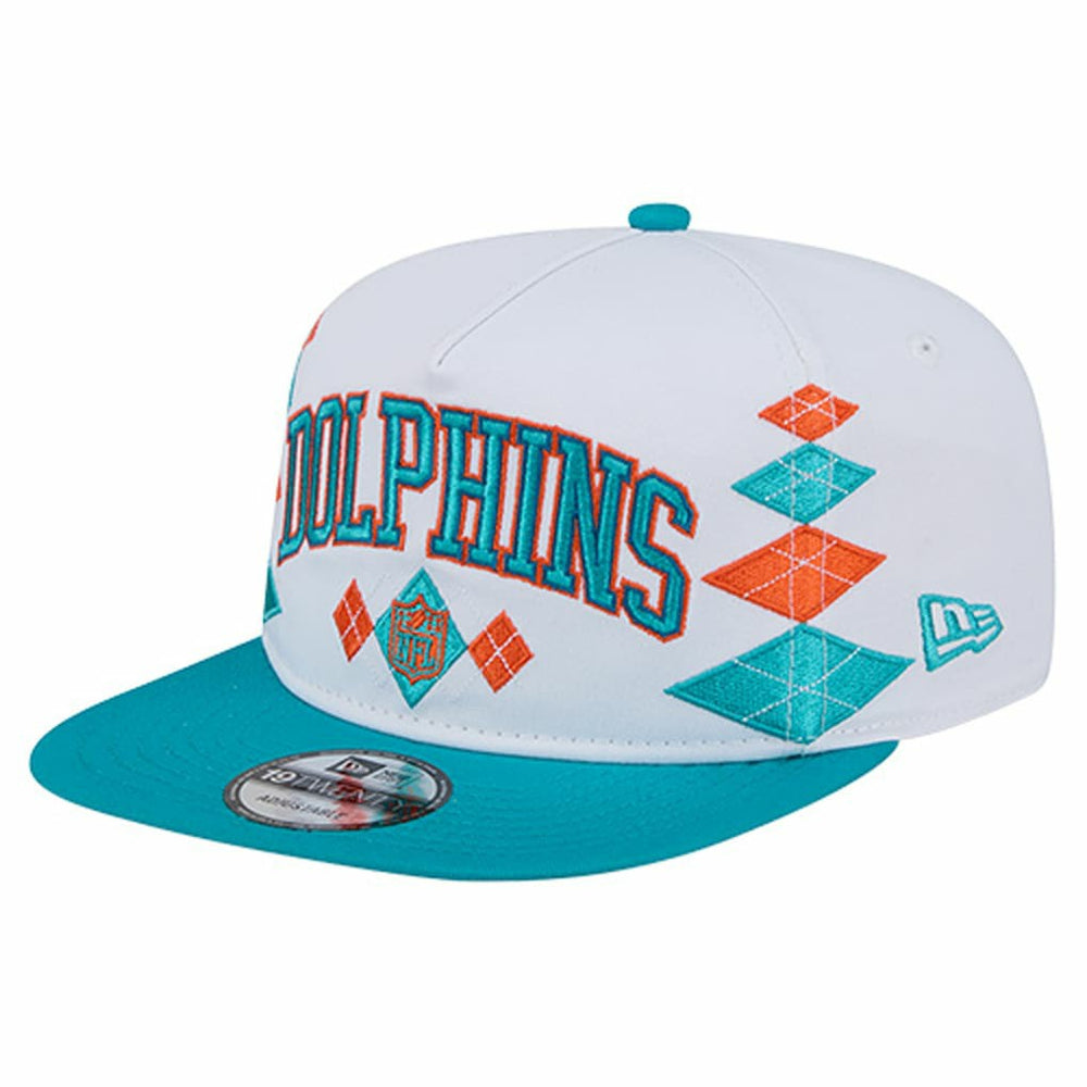 Miami Dolphins New Era Argyle 19TWENTY Adjustable Hat - White Hats