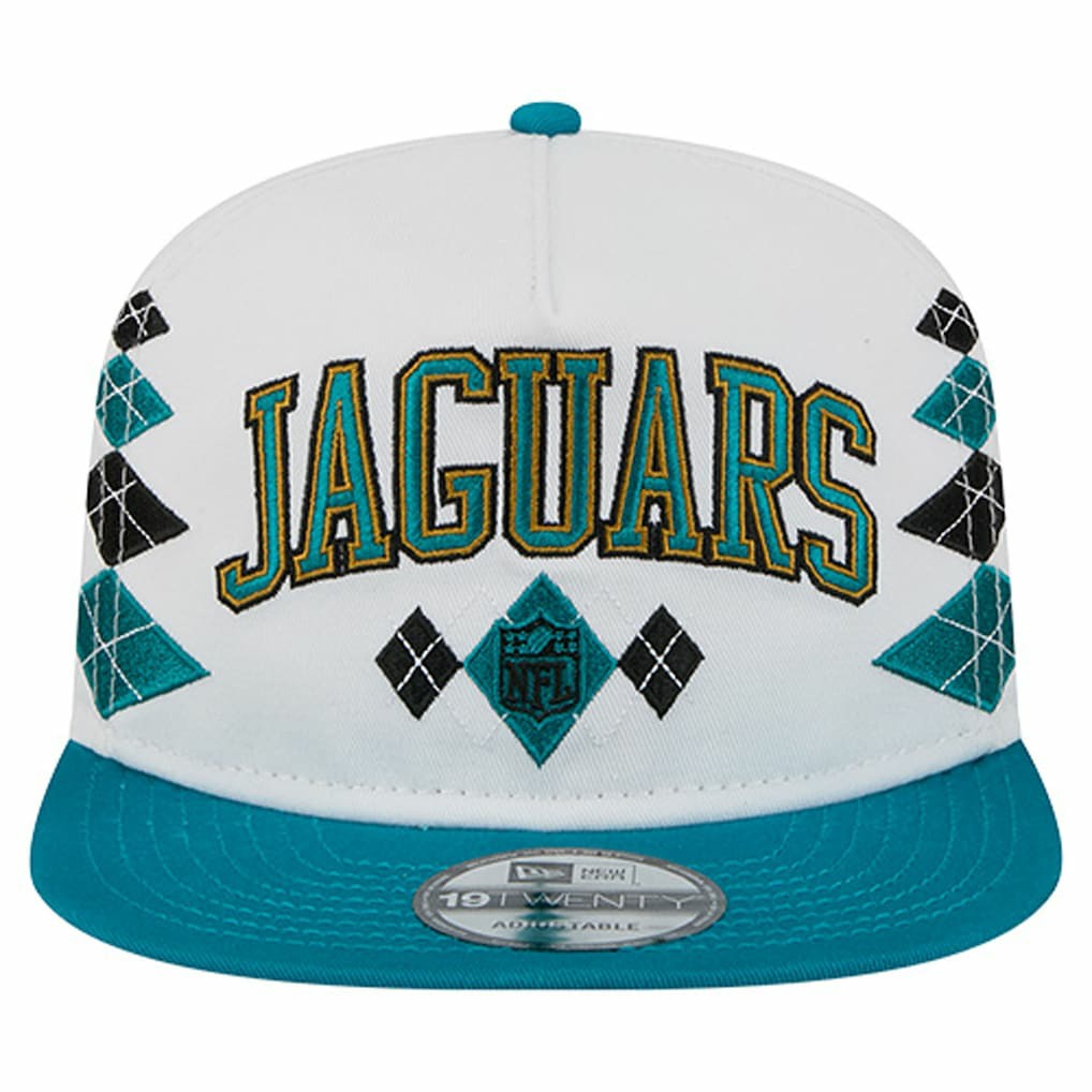 Jacksonville Jaguars New Era Argyle 19TWENTY Adjustable Hat - White Hats