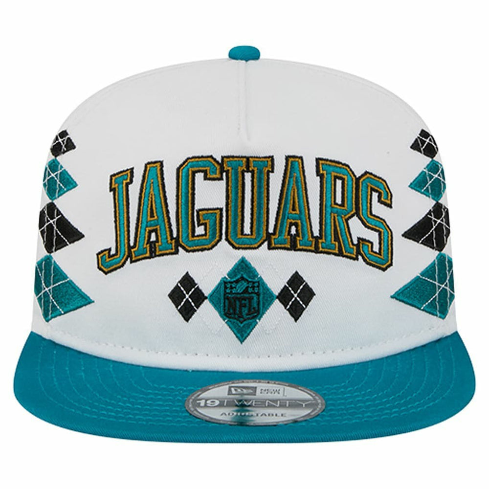 Jacksonville Jaguars New Era Argyle 19TWENTY Adjustable Hat - White Hats