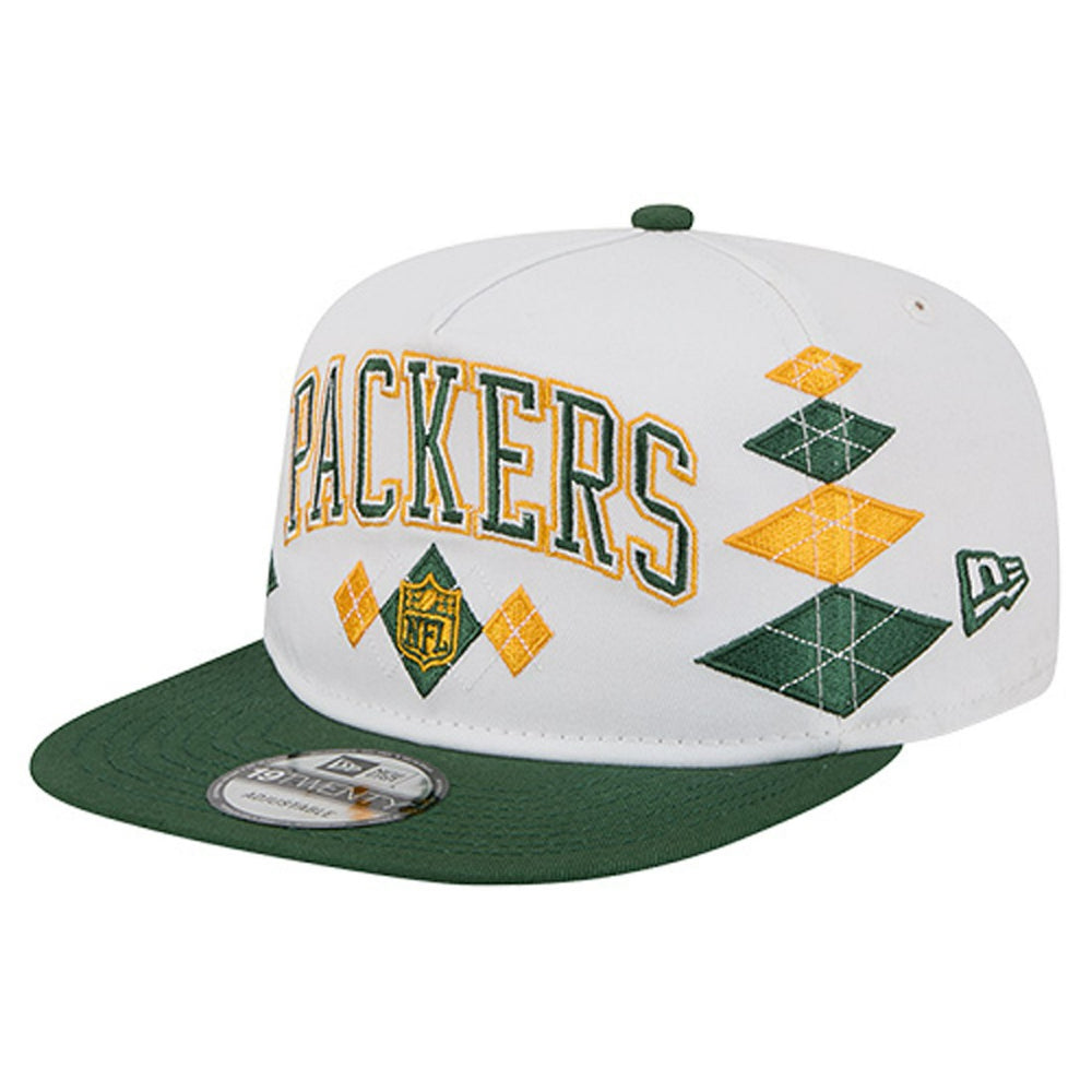 Green Bay Packers New Era Argyle 19TWENTY Adjustable Hat - White Hats