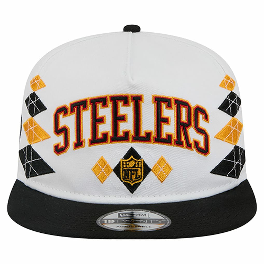 Pittsburgh Steelers New Era Argyle 19TWENTY Adjustable Hat - White Hats
