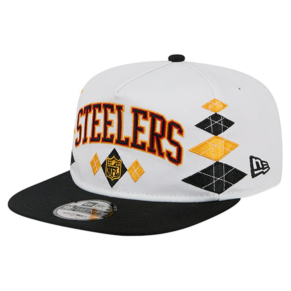 Pittsburgh Steelers New Era Argyle 19TWENTY Adjustable Hat - White Hats