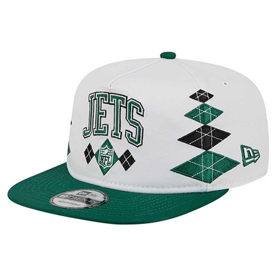 New York Jets New Era Argyle 19TWENTY Adjustable Hat - White Hats
