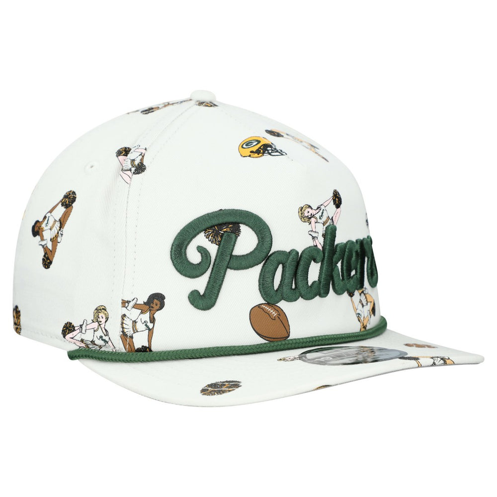 Green Bay Packers New Era Team Cheer 19TWENTY Snapback Hat - White Hats