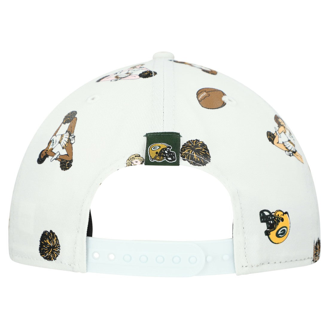 Green Bay Packers New Era Team Cheer 19TWENTY Snapback Hat - White Hats
