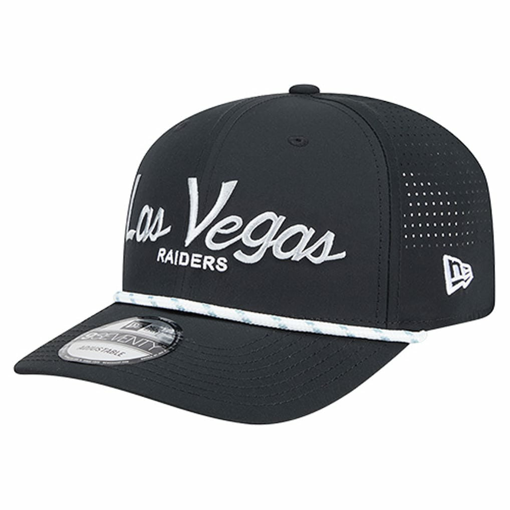 Las Vegas Raiders New Era Script 9SEVENTY Adjustable Hat - Black Hats
