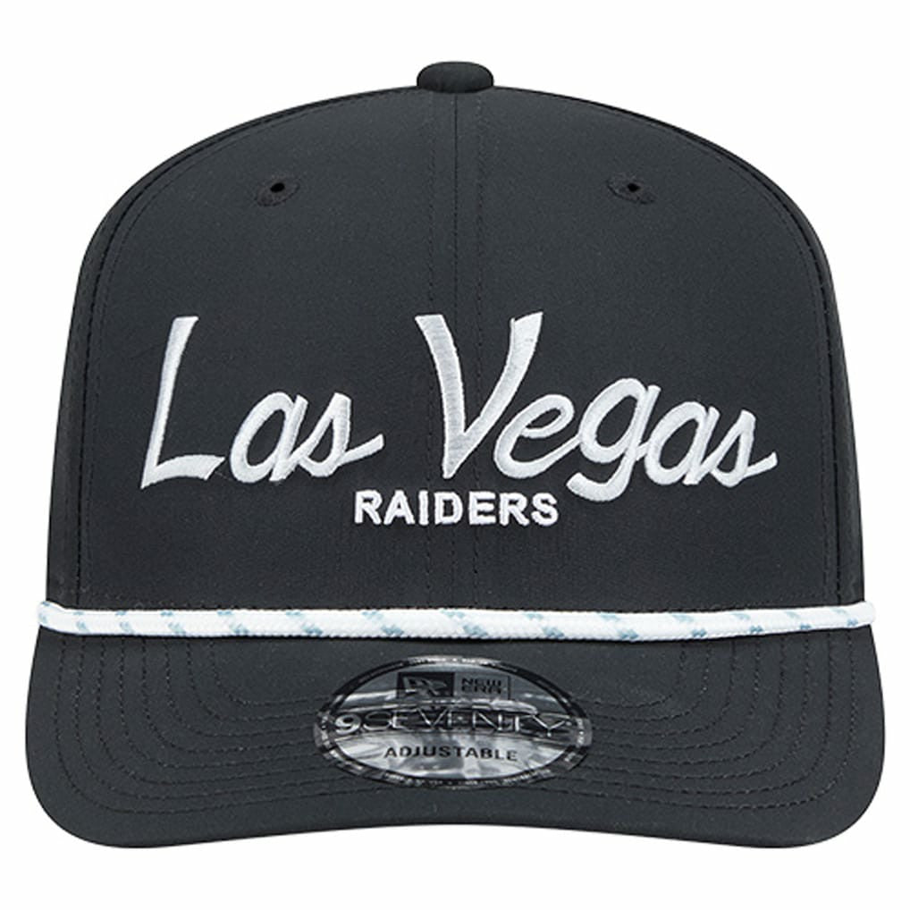 Las Vegas Raiders New Era Script 9SEVENTY Adjustable Hat - Black Hats