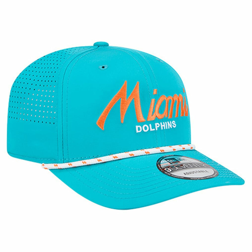 Miami Dolphins New Era Script 9SEVENTY Adjustable Hat - Aqua Hats