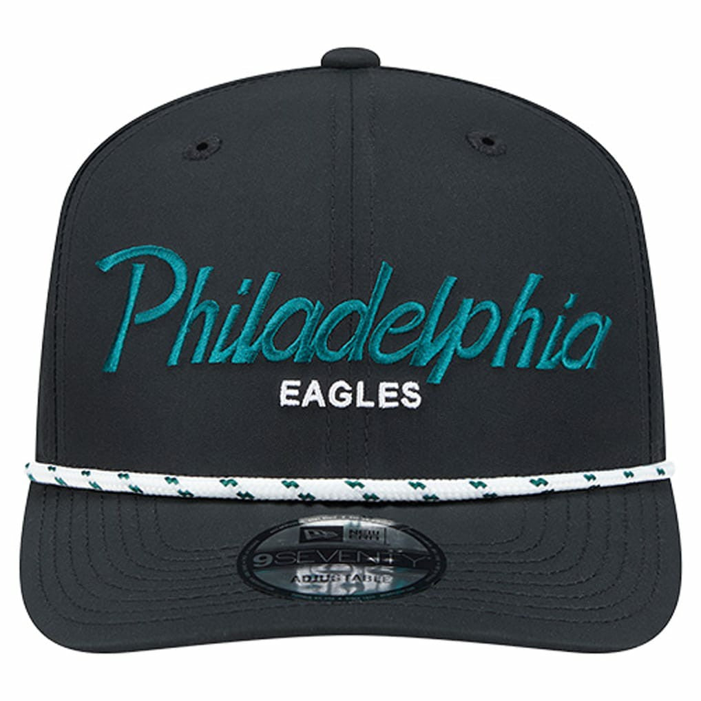 Philadelphia Eagles New Era Script 9SEVENTY Adjustable Hat - Black Hats