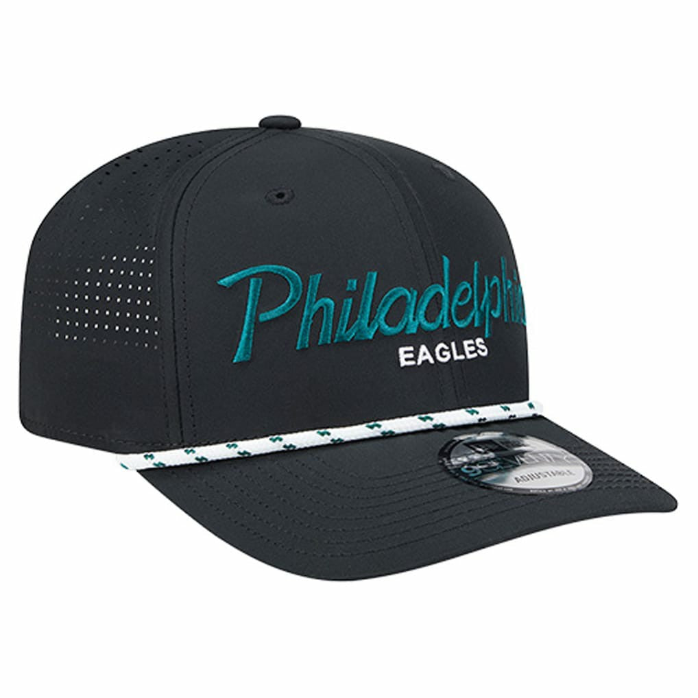 Philadelphia Eagles New Era Script 9SEVENTY Adjustable Hat - Black Hats