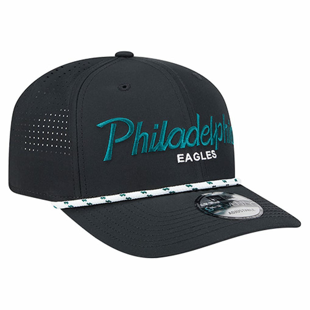 Philadelphia Eagles New Era Script 9SEVENTY Adjustable Hat - Black Hats