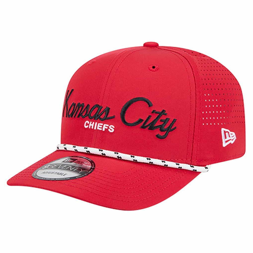 Kansas City Chiefs New Era Script 9SEVENTY Adjustable Hat - Red Hats