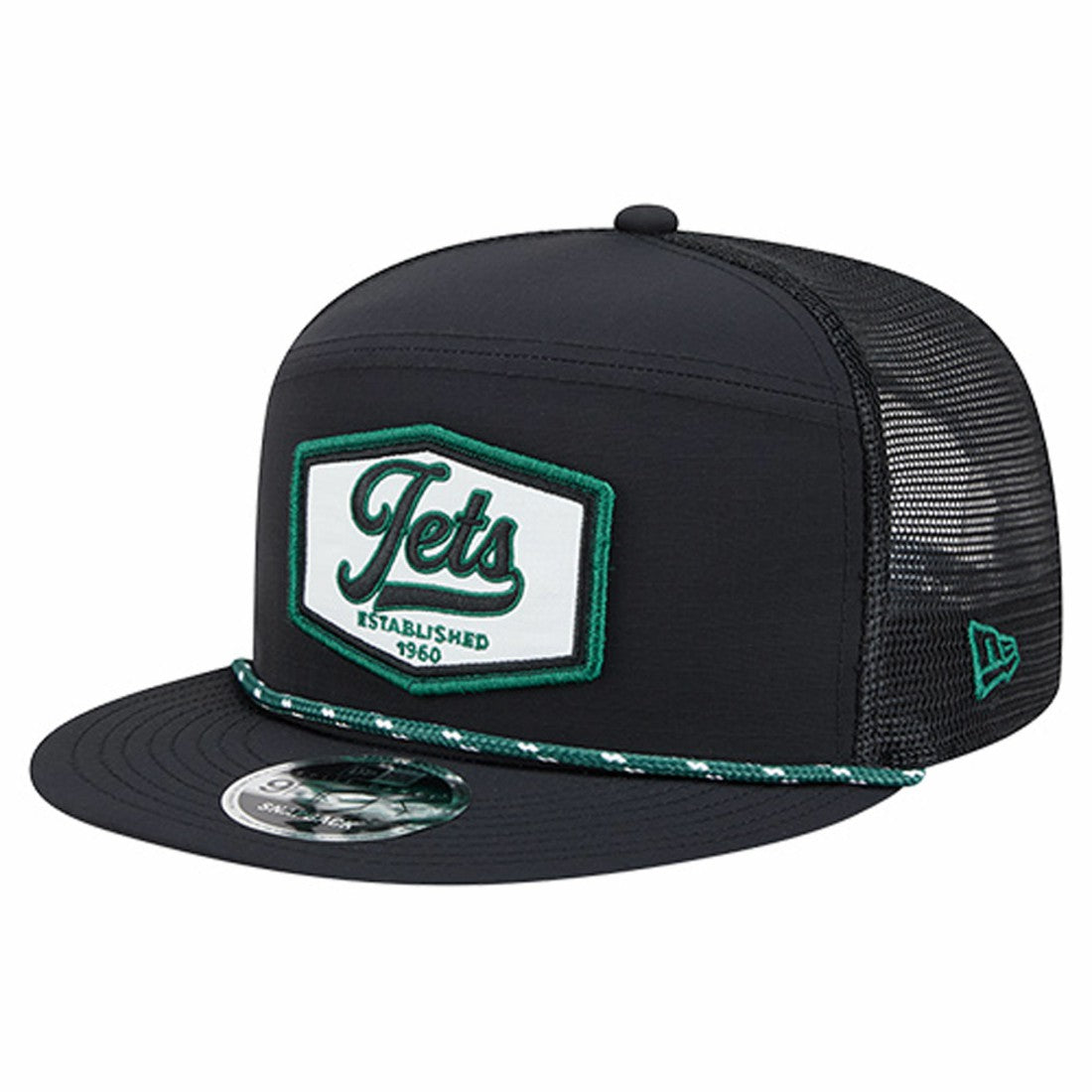 New York Jets New Era Ripstop Patch 9FIFTY Split Panel Snapback Hat - Black Hats