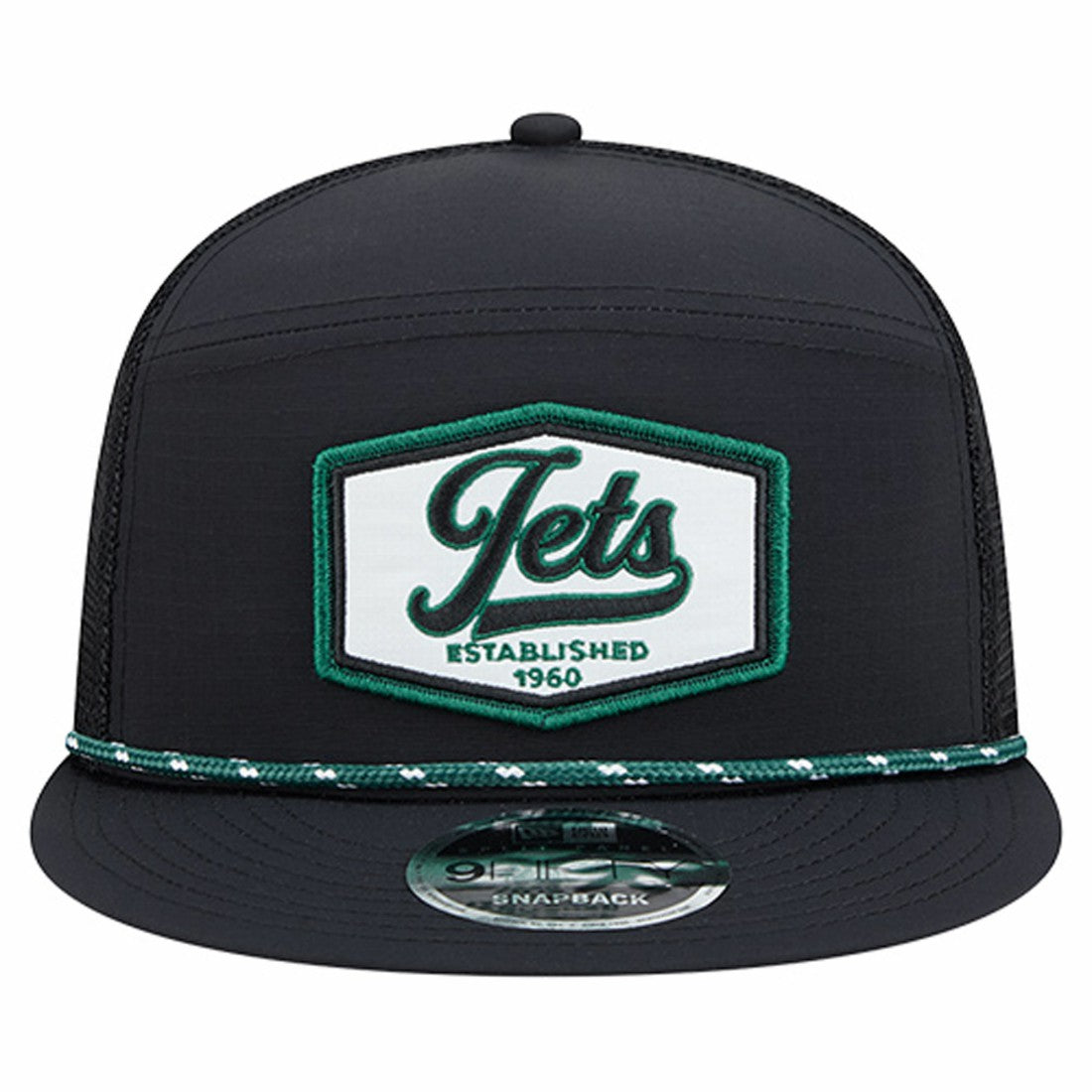 New York Jets New Era Ripstop Patch 9FIFTY Split Panel Snapback Hat - Black Hats
