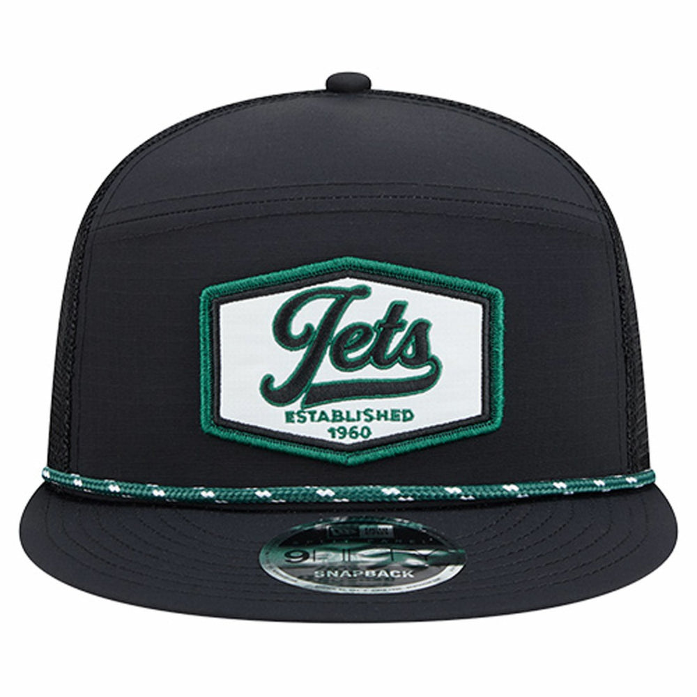 New York Jets New Era Ripstop Patch 9FIFTY Split Panel Snapback Hat - Black Hats