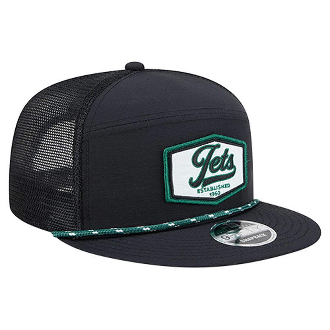 New York Jets New Era Ripstop Patch 9FIFTY Split Panel Snapback Hat - Black Hats