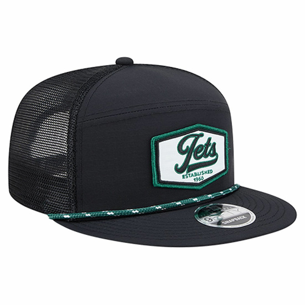 New York Jets New Era Ripstop Patch 9FIFTY Split Panel Snapback Hat - Black Hats
