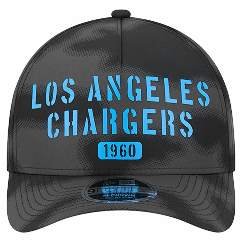 Los Angeles Chargers New Era Halftone Camo 9FORTY Hat - Gray Hats