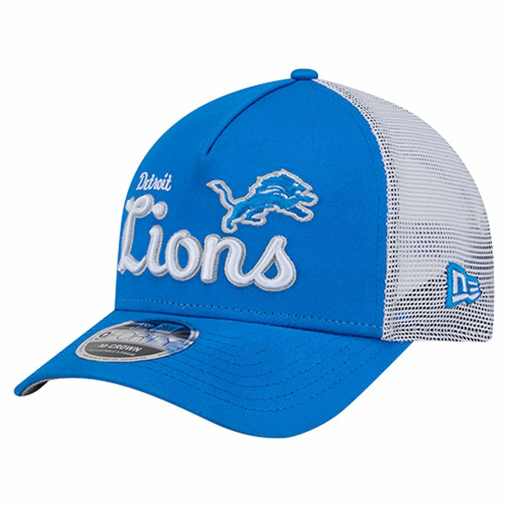 Detroit Lions New Era Side Lines 9FORTY Adjustable Hat - Blue Hats