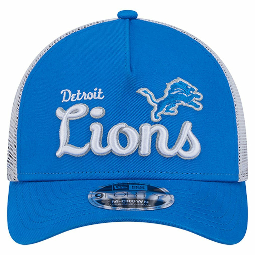 Detroit Lions New Era Side Lines 9FORTY Adjustable Hat - Blue Hats