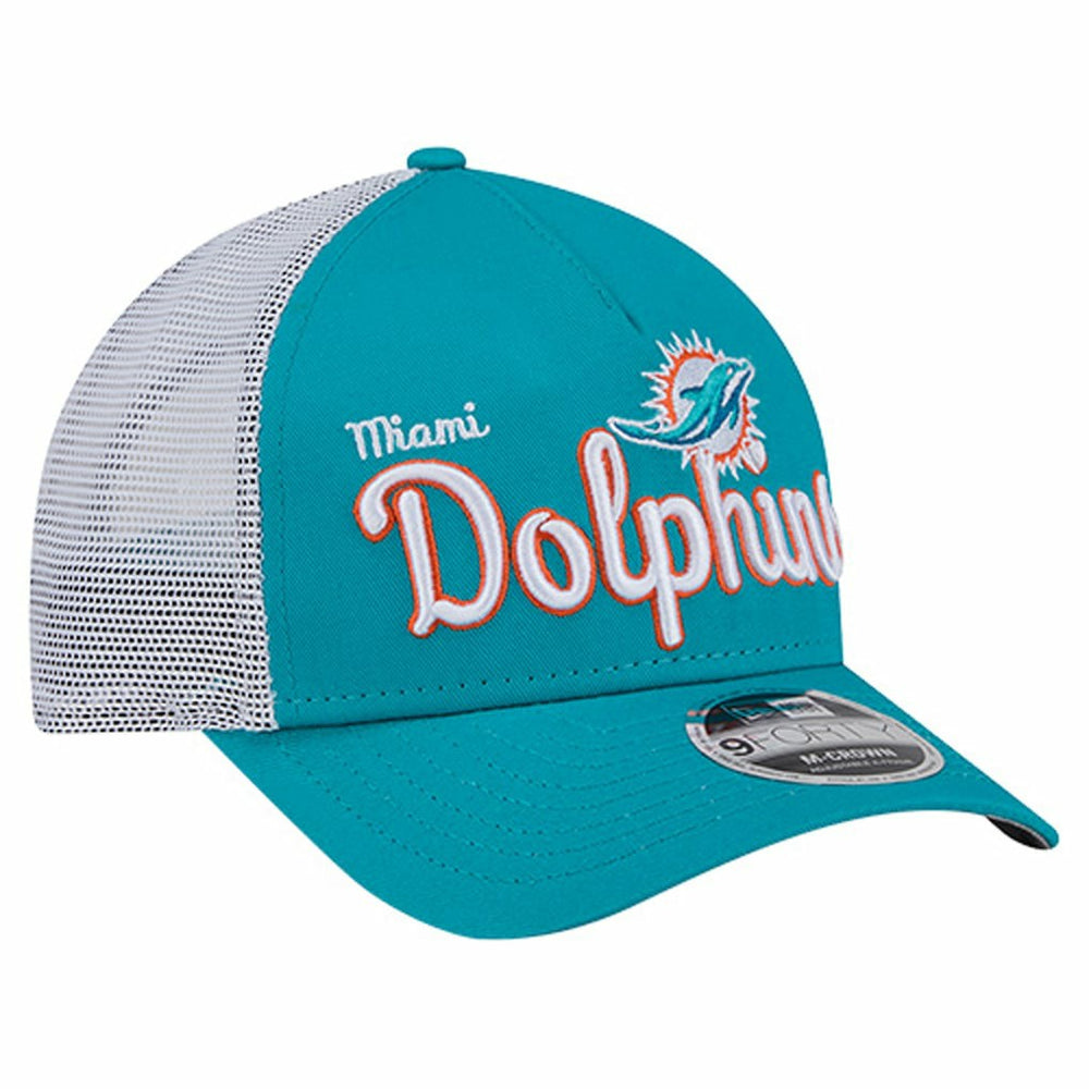 Miami Dolphins New Era Side Lines 9FORTY Adjustable Hat - Aqua Hats