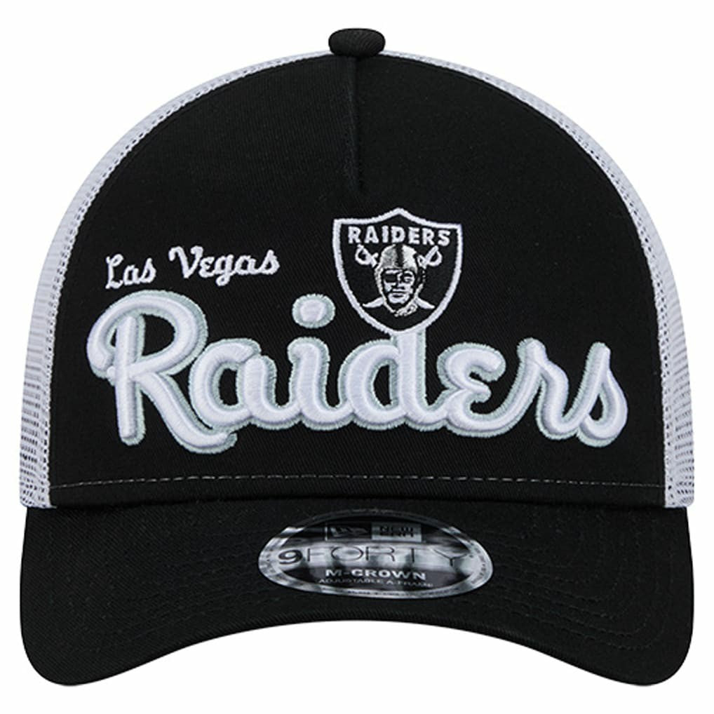 Las Vegas Raiders New Era Side Lines 9FORTY Adjustable Hat - Black Hats