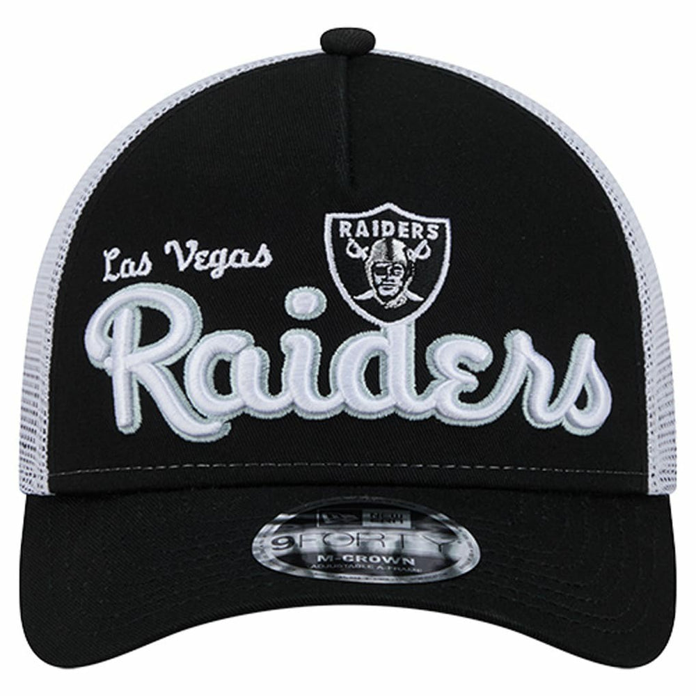 Las Vegas Raiders New Era Side Lines 9FORTY Adjustable Hat - Black Hats