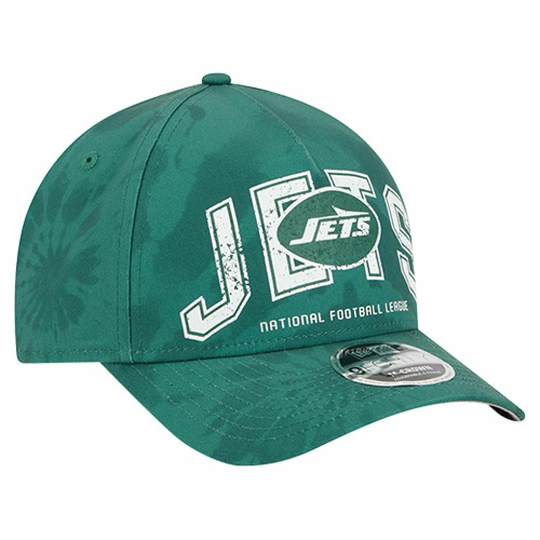 New York Jets New Era Tie Dye Fade 9Forty M-Crown A-Frame Adjustable Hat - Green Hats