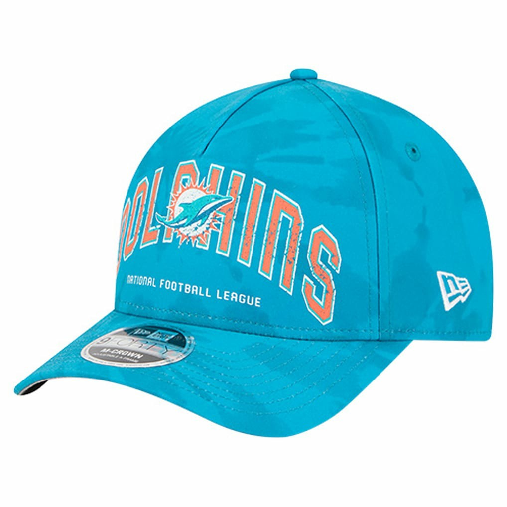 Miami Dolphins New Era Tie Dye Fade 9Forty M-Crown A-Frame Adjustable Hat - Aqua Hats