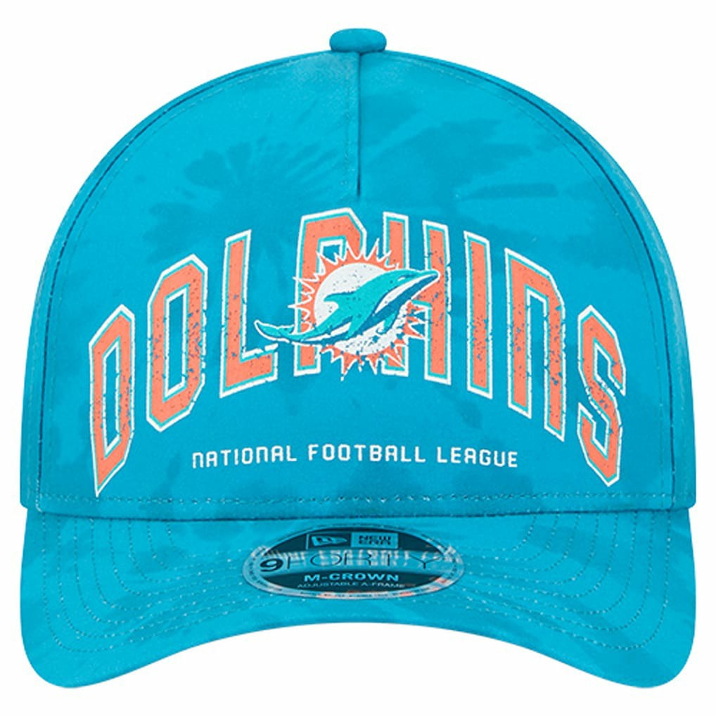 Miami Dolphins New Era Tie Dye Fade 9Forty M-Crown A-Frame Adjustable Hat - Aqua Hats