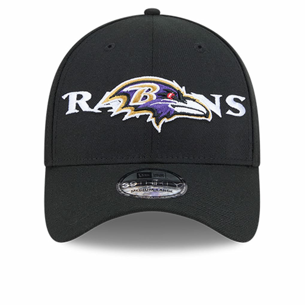 Baltimore Ravens New Era Overlap Logo 39THIRTY Stretch Fit Hat - Black Hats
