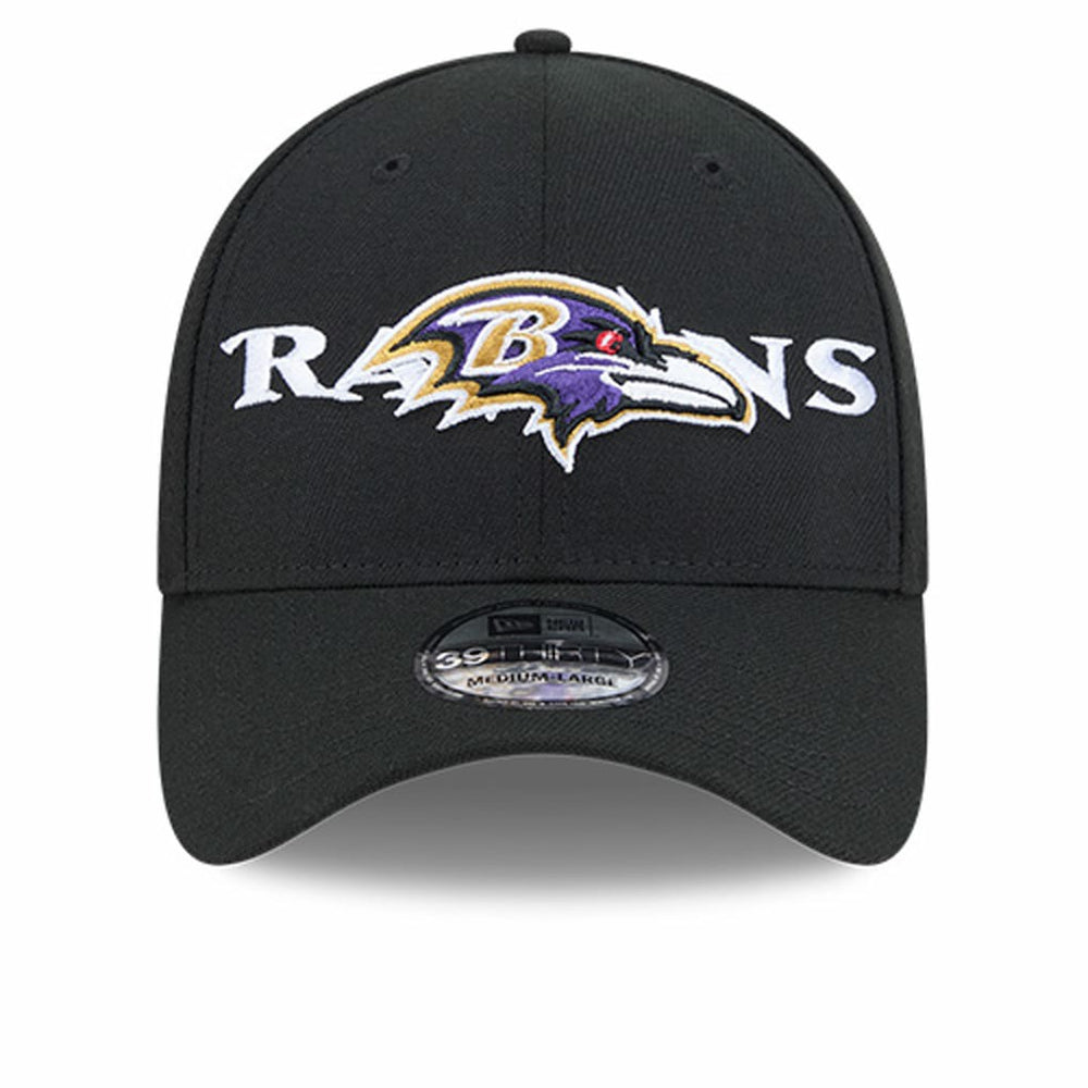 Baltimore Ravens New Era Overlap Logo 39THIRTY Stretch Fit Hat - Black Hats