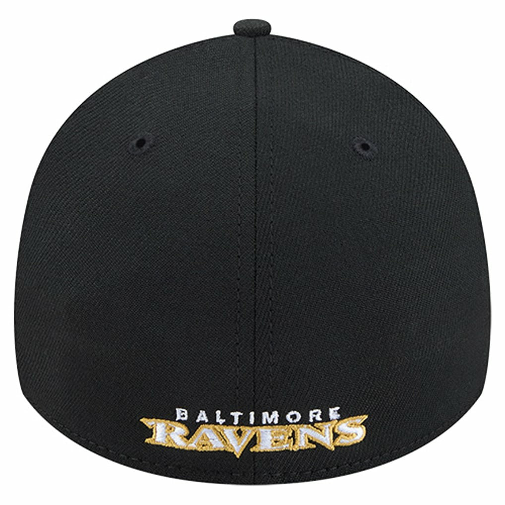 Baltimore Ravens New Era Overlap Logo 39THIRTY Stretch Fit Hat - Black Hats