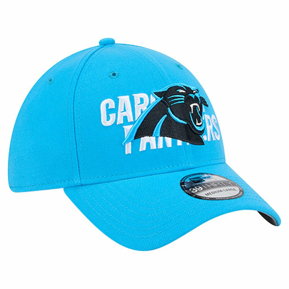 Carolina Panthers New Era Overlap Logo 39THIRTY Stretch Fit Hat - Blue Hats