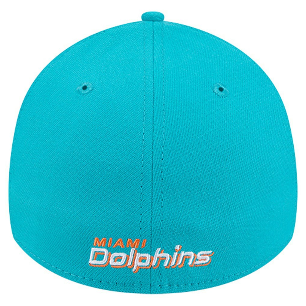 Miami Dolphins New Era Overlap Logo 39THIRTY Stretch Fit Hat - Aqua Hats