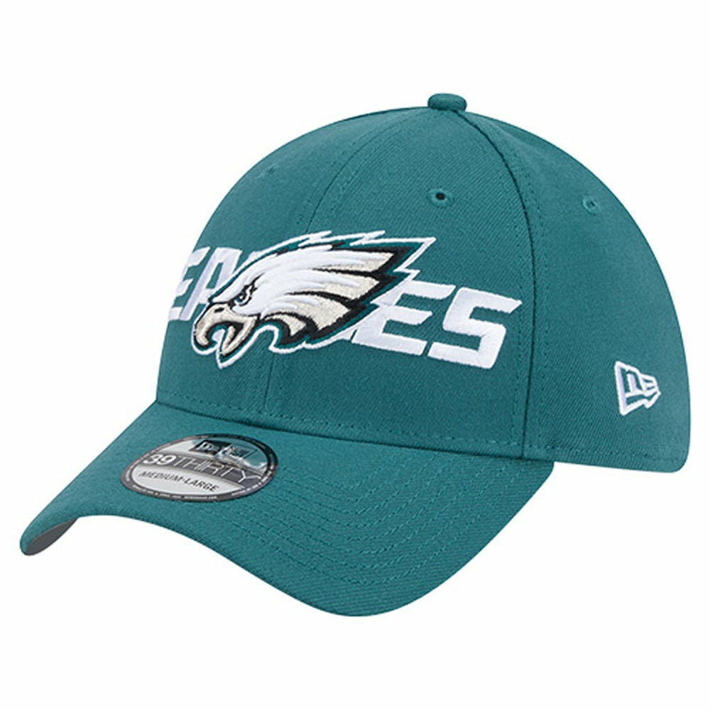 Philadelphia Eagles New Era Overlap Logo 39THIRTY Stretch Fit Hat - Midnight Green Hats