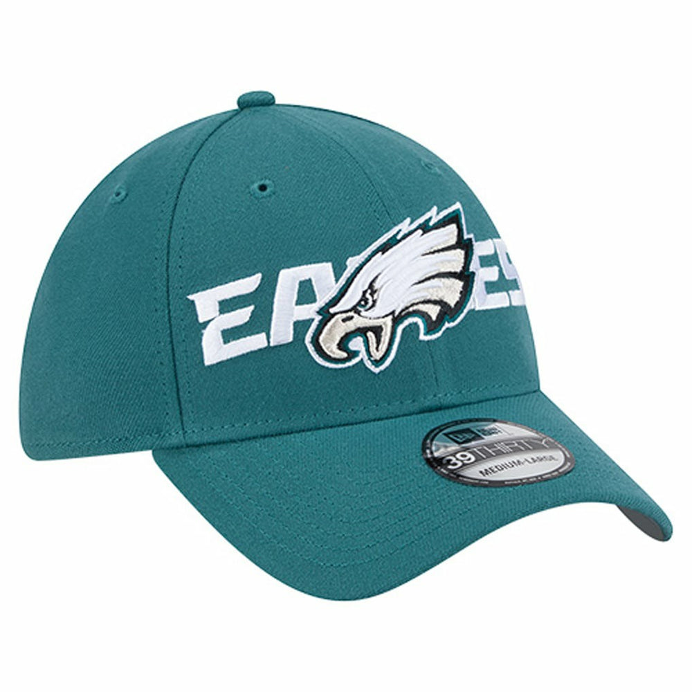 Philadelphia Eagles New Era Overlap Logo 39THIRTY Stretch Fit Hat - Midnight Green Hats