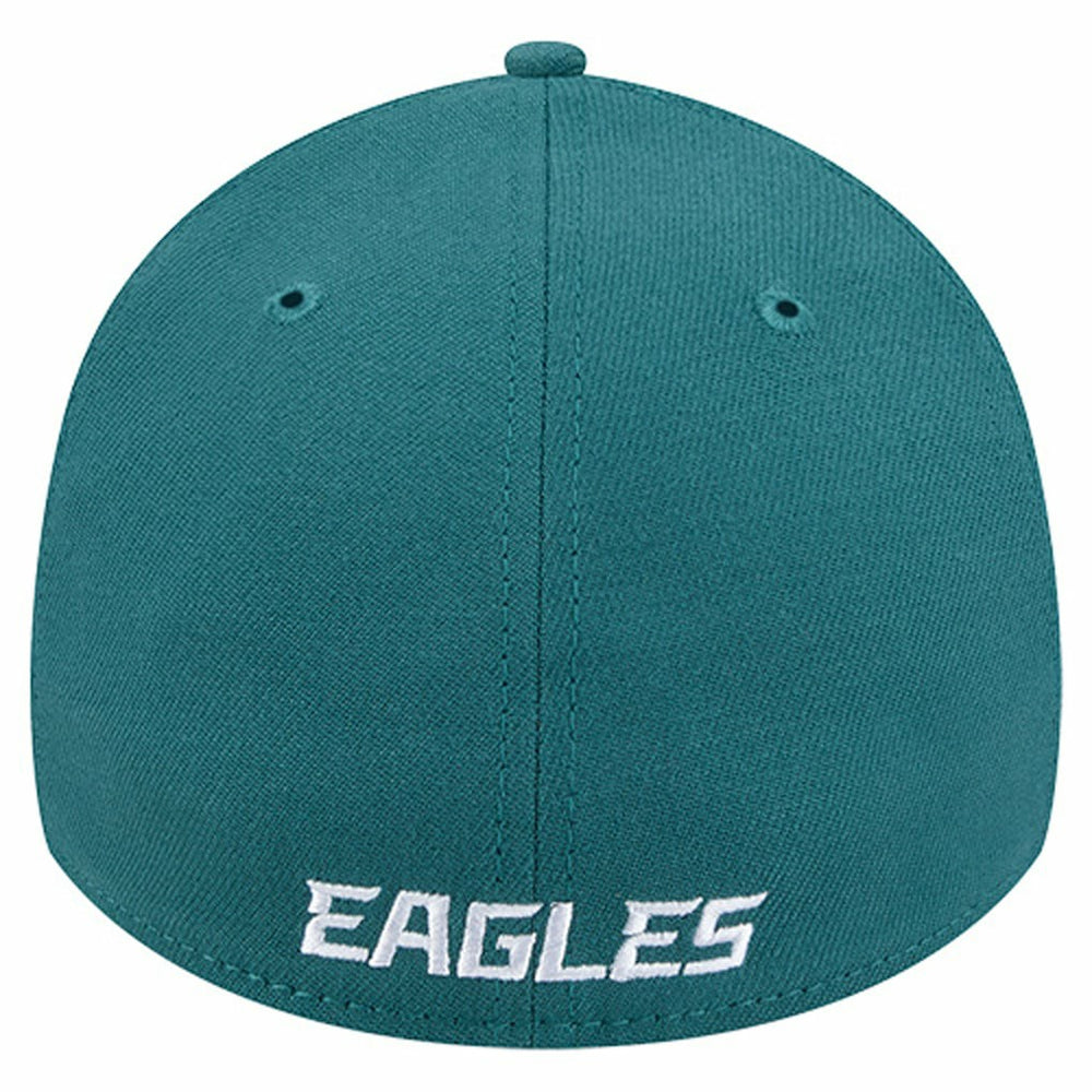 Philadelphia Eagles New Era Overlap Logo 39THIRTY Stretch Fit Hat - Midnight Green Hats