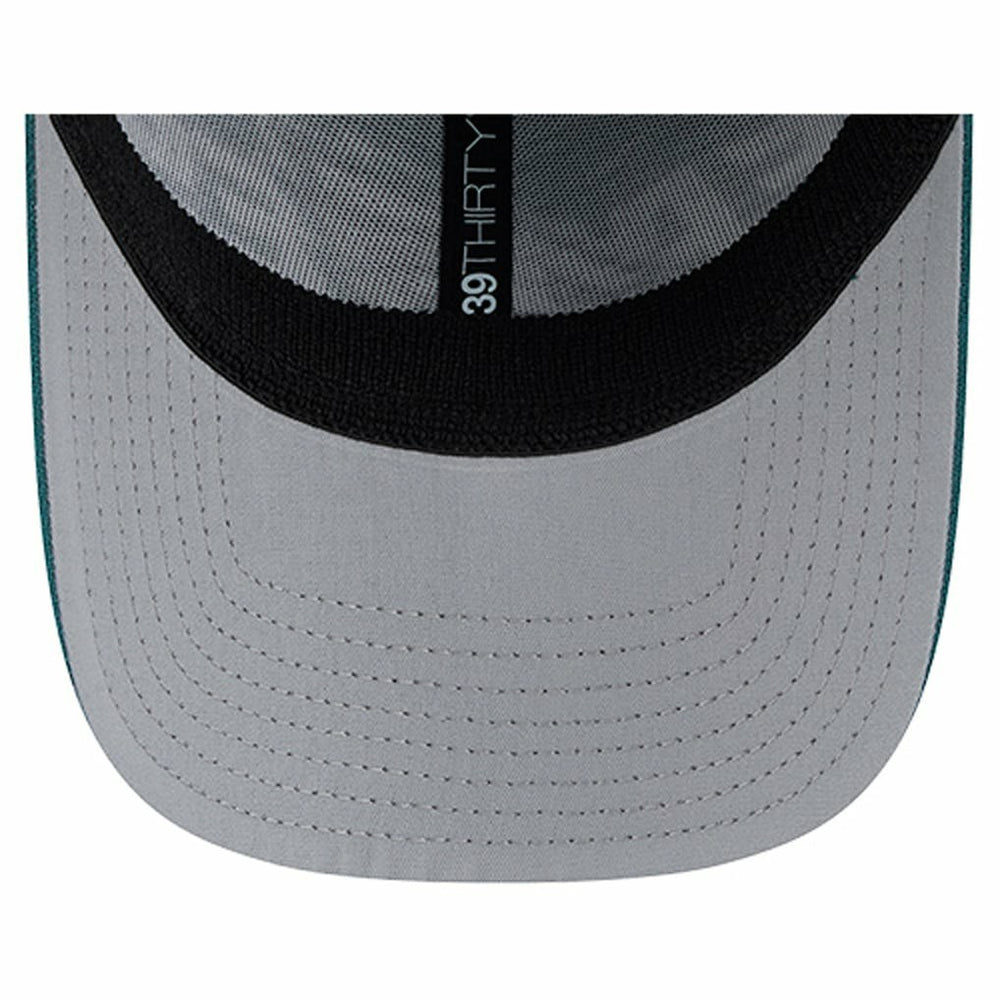 Philadelphia Eagles New Era Overlap Logo 39THIRTY Stretch Fit Hat - Midnight Green Hats