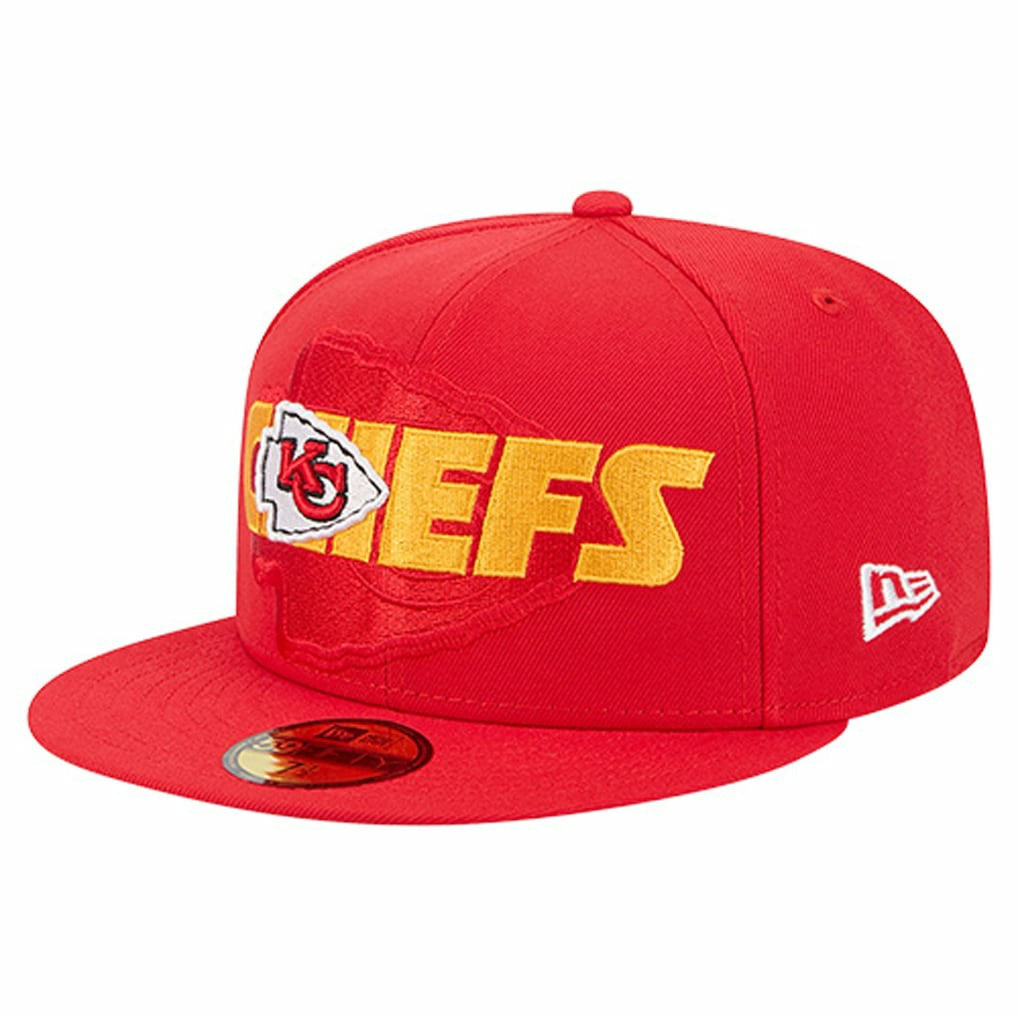 Kansas City Chiefs New Era Overlap Wordmark 59FIFTY Fitted Hat - Red Hats