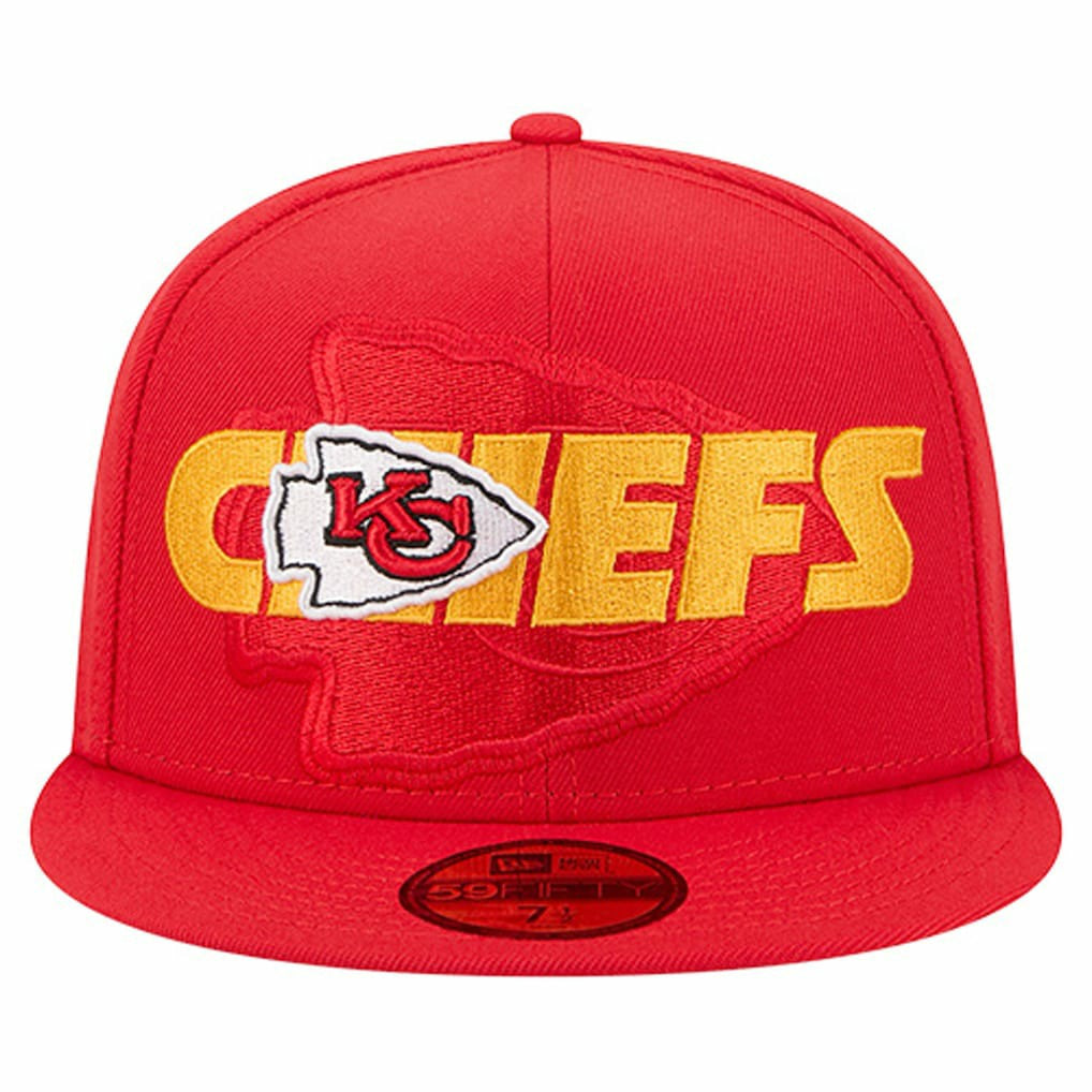 Kansas City Chiefs New Era Overlap Wordmark 59FIFTY Fitted Hat - Red Hats