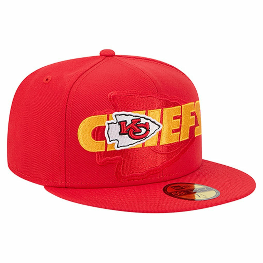 Kansas City Chiefs New Era Overlap Wordmark 59FIFTY Fitted Hat - Red Hats